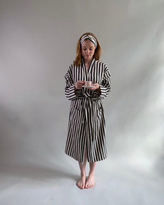 Handwoven Bathrobe Ole | Black